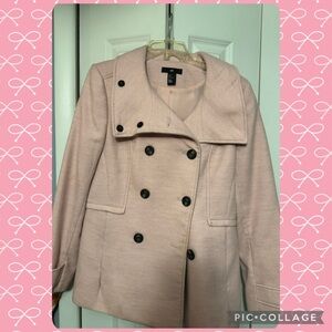 H&M Light Pink Double-Breasted Pea Coat